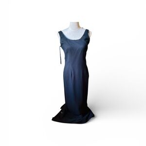 IKara Sz 6 Vintage Little Black Date Night Formal Beaded Maxi Sheath Dress